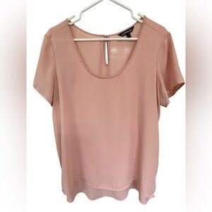 Express Blush Pink Short Sleeve Blouse
